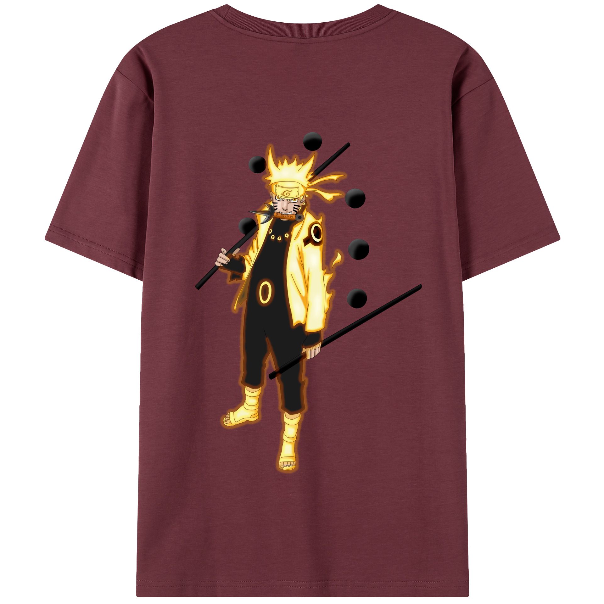 （画像用） NARUTO -ナルト- うずまき ナルト Uzumaki Naruto 綿100％半袖Tシャツ（背面プリント）